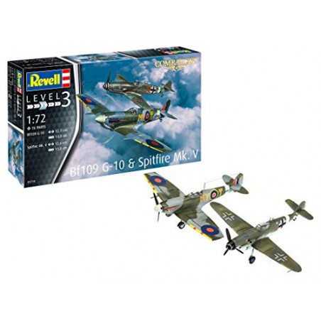 COMBAT SET MESSERSCHMITT BF109G-10 & SPITFIRE MK.V 1/72 REVELL