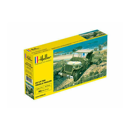 JEEP WILLIS + REMORQUE 1/72 HELLER