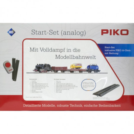 1/87 PIKO COFFRET DE DEPART VAPEUR + WAGON MARCHANDISES ANALOGIQUE 1