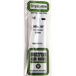 BAGUETTE RECTANGULAIRE 1.0X4.0X350MM EVERGREEN