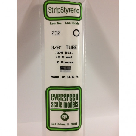 PLASTIQUE TUBE 9.5X350MM EVERGREEN