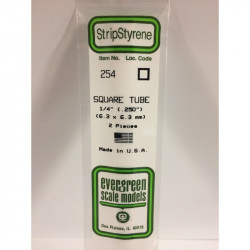 TUBE CARRÉ 6.3X6.3X350MM EVERGREEN