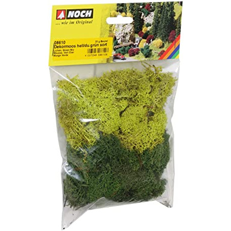 1/87 NOCH LICHEN MOUSSE VERT CLAIR ET FONCE PAQUET DE 35G