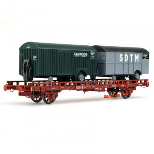 REE Wagon UFR Biporteur Calberson + SDTM SNCF – Ép. IV – HO 1/87 – Neuf