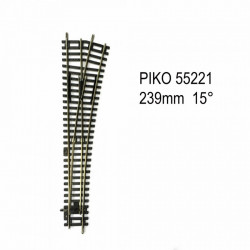 1/87 PIKO AIGUILLAGE DROIT DROIT 239MM 15°