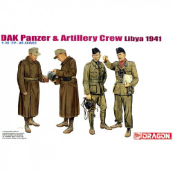 TANKISTES + ARTILLEURS ALLEMANDS LYBIE 1941  1/35 DRAGON