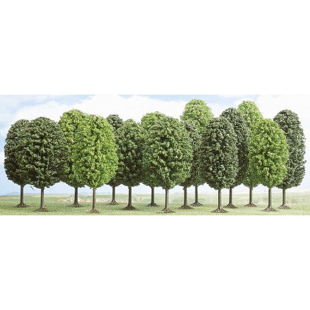 1/87 BUSCH LOT DE 12 ARBRES A FEUILLES