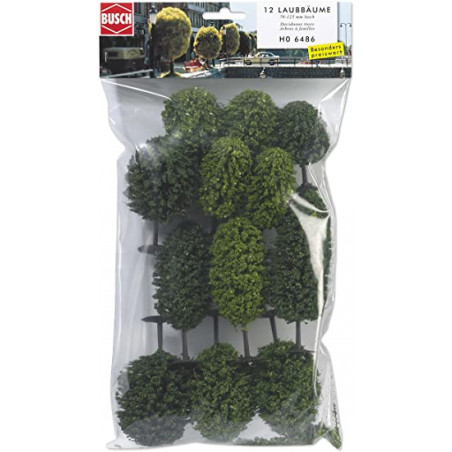 1/87 BUSCH LOT DE 12 ARBRES A FEUILLES 1