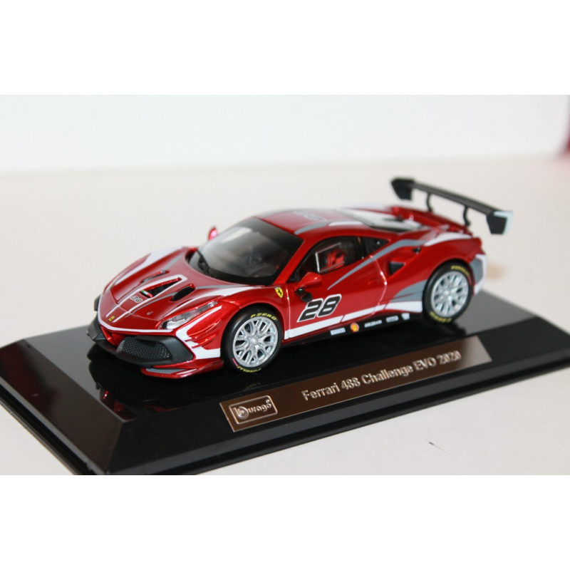 Burago Ferrari 488 Challenge Evo 1/43 - Modellino Auto Rosso Per Bambini Dai 3 Anni, Giocattolo Da Collezione