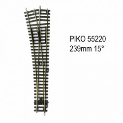 1/87 PIKO AIGUILLAGE DROIT GAUCHE 239MM R9 15°