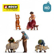 Noch Moutons – Set De Figurines Animales En Échelle H0 Pour Dioramas Et Maquettes Ferroviaires