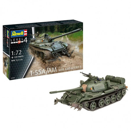 T-55A/AM WITH KMT-6/EMT-5 1/72 REVELL