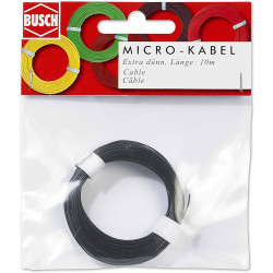 1/87 BUSCH FIL DE CABLAGE FIN NOIRE 10 METRES 0.05MM
