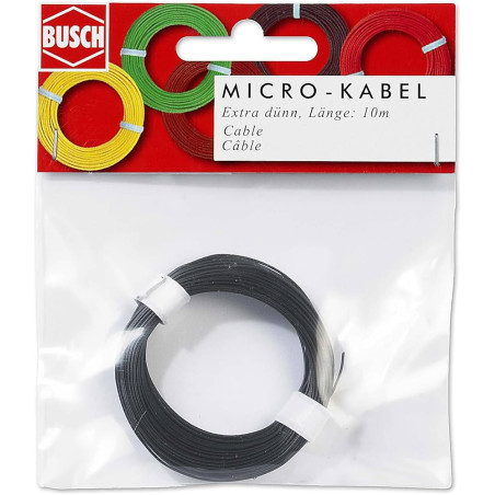 1/87 BUSCH FIL DE CABLAGE FIN NOIRE 10 METRES 0.05MM