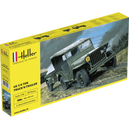 JEEP WILLIS + REMORQUE 1/35 HELLER