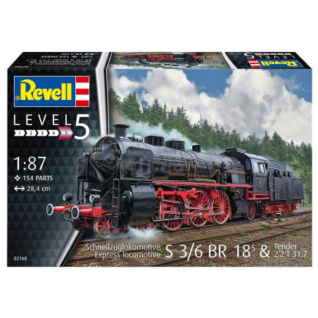 1/87 REVELL LOCOMOTIVE A VAPEUR POUR EXPRESS RAPIDES SERIE S3/6 BR18 WITH TENDER 2'2'T