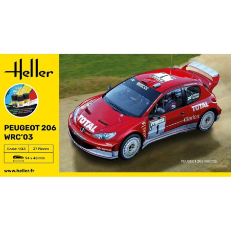 STARTER KIT PEUGEOT 206 WRC 03 1/43 HELLER
