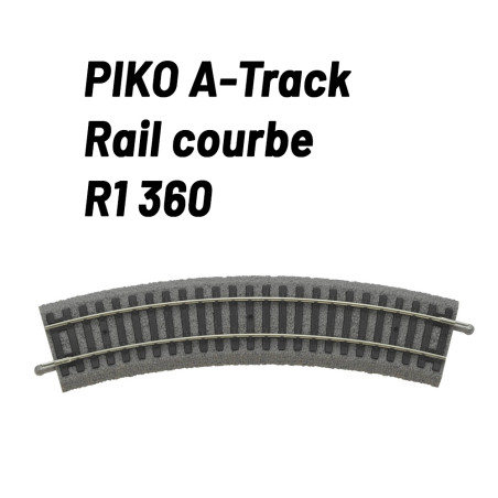 1/87 PIKO RAIL COURBE R1 360MM AVEC BALLAST