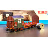 1/87 PIKO WAGON BACHE OUVERT SHIMMS FRET AVEC ROULEAU SNCF 1