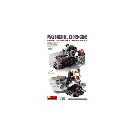 MOTEUR MAYBACH HL 120 PANZER III/IV AVEC MECANICIENS 1/35 MINIART