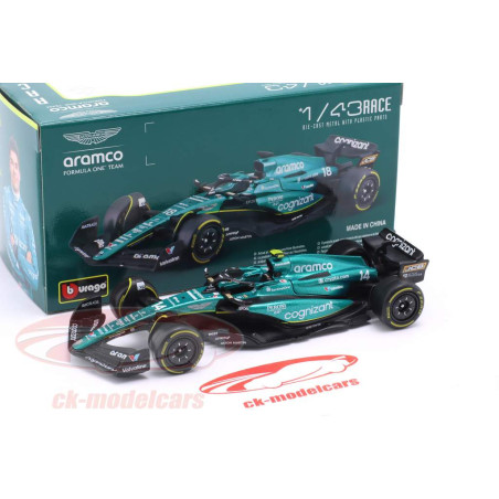 ASTON MARTIN F1 AMR23 TEAM ARAMCO COGNIZANT N°14 FERNANDO ALONSO 2023 1/43 BURAGO