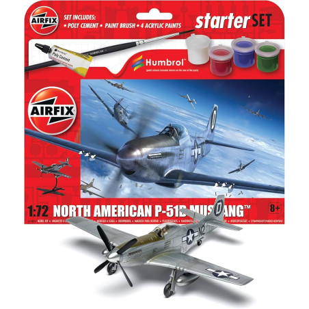 STARTER SET P-51D MUSTANG 1/72 AIRFIX