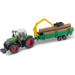 TRACTEUR FENDT 1000 VARIO AVEC REMORQUE A BOIS 1/43 BBURAGO