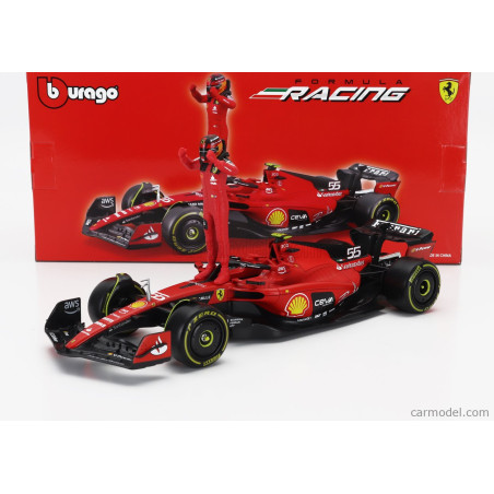 FERRARI F1 F23 TEAM SCUDERIA FERRARI N°16 CHARLES LECLERC 2023 AVEC PILOTE 1/24 BURAGO