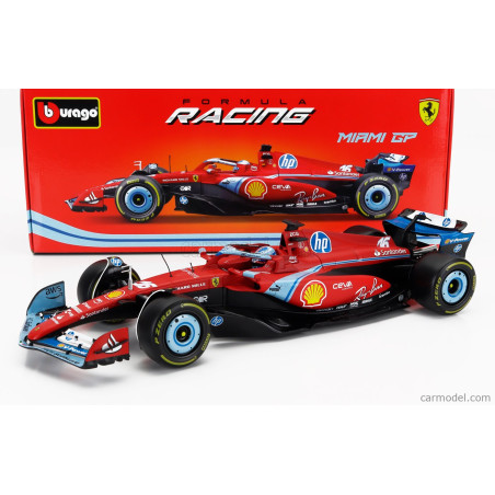 FERRARI F1 SF-24 TEAM SCUDERIA FERRARI N°16 CHARLES LECLERC GRAND PRIX MIAMI 2024 3EME 1/18 BURAGO