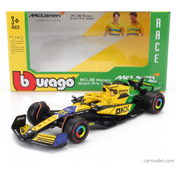 MCLAREN F1 MCL38 TEAM MCLAREN N°81 OSCAR PIASTRI GRAND PRIX DE MONACO 2024 30EME ANNIVERSAIRE SENNA 1/43 BURAGO