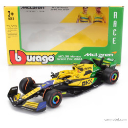 MCLAREN F1 MCL38 TEAM MCLAREN N°4 LANDO NORRIS GRAND PRIX DE MONACO 2024 30EME ANNIVERSAIRE SENNA 1/43 BURAGO