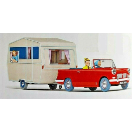 TRIUMPH HERALD + CARAVANE 1960 TINTIN 1/43 EDITION ATLAS