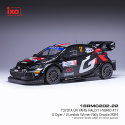 TOYOTA YARIS RALLY 1 N°17 RALLYE WRC DE CROATIE 2024 1ER 1/18 IXO