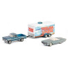 SET DE VEHICULES FORD THUNDERBIRD 1966 AVEC FORD F-250 1967 AVEC REMORQUE THELMA ET LOUISE 1991 1/64 GREENLIGHT