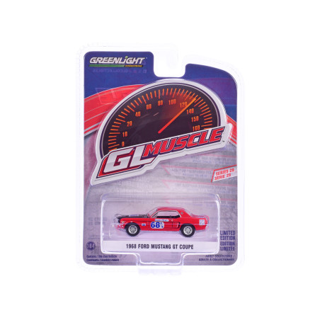 FORD MUSTANG GT COUPE N°68 1968 1/64 GREENLIGHT 1