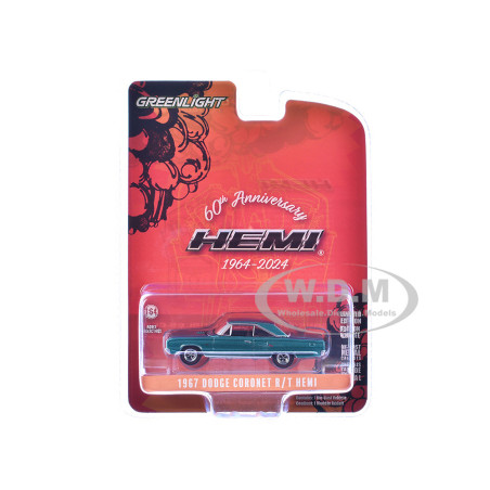 DODGE CORONET R/T HEMI 1967 1/64 GREENLIGHT 1