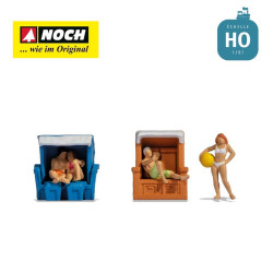 1/87 NOCH PERSONNAGES DANS LA CORBEILLE DE PLAGE