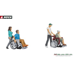 1/160 NOCH PERSONNAGES PERSONNES EN FAUTEUIL ROULANT