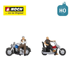 1/87 NOCH PERSONNAGES BIKERS A MOTO