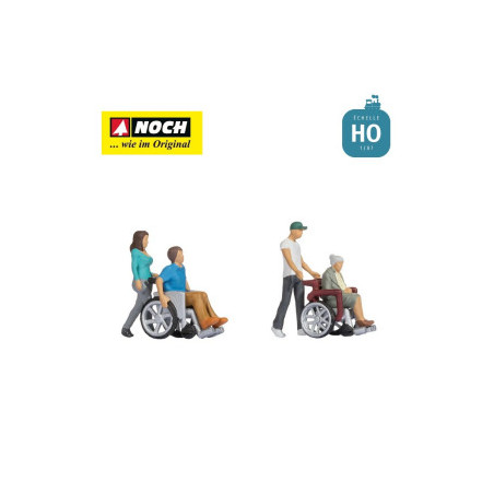 1/87 NOCH PERSONNAGES PERSONNES EN FAUTEUIL ROULANT