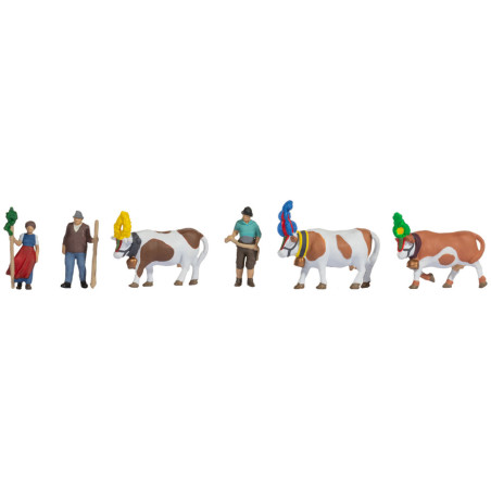 1/87 NOCH PERSONNAGES DESCENTE DES ALPAGES