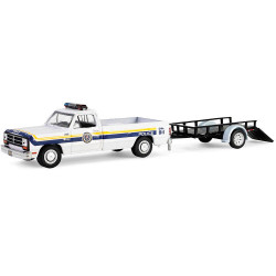 DODGE RAM D-250 AVEC REMORQUE PHILADELPHIA PA POLICE DEPARTEMENT 1990 1/64 GREENLIGHT