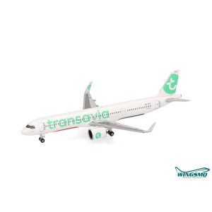 Maqueta De Avión Airbus A321neo De Transavia A Escala 1:500 | Modelo De Metal Sin Base, Réplica Detallada Para Coleccionistas Y Dioramas | Regalo Ideal Para Amantes De La Aviación
