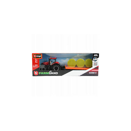 TRACTEUR CASE IH OPTUM CVX 300 AVEC REMORQUE 1/43 BBURAGO