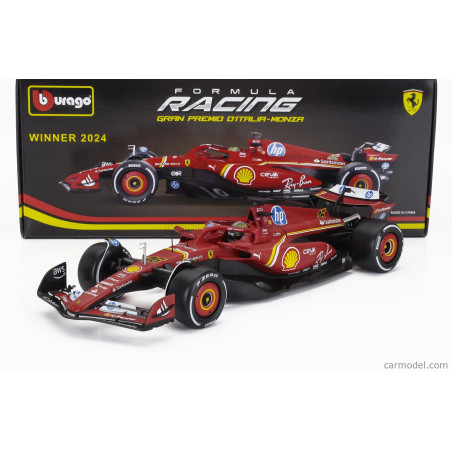 FERRARI F1 SF-24 TEAM SCUDERIA FERRARI N°16 CHARLES LECLERC GRAND PRIX D'ITALIE MONZA 2024 1ER 1/18 BURAGO