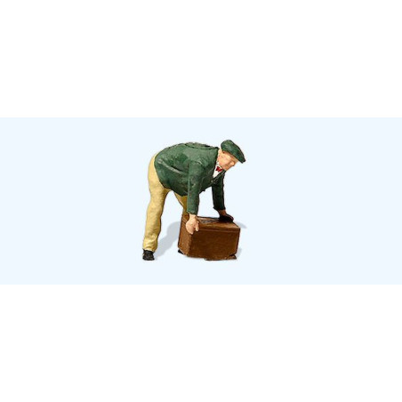 1/87 PREISER HOMME SOULEVANT UNE CAISSE