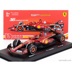 FERRARI F1 SF-24 TEAM SCUDERIA FERRARI N°16 CHARLES LECLERC GRAND PRIX DE MONZA 2024 1ER 1/43 BURAGO