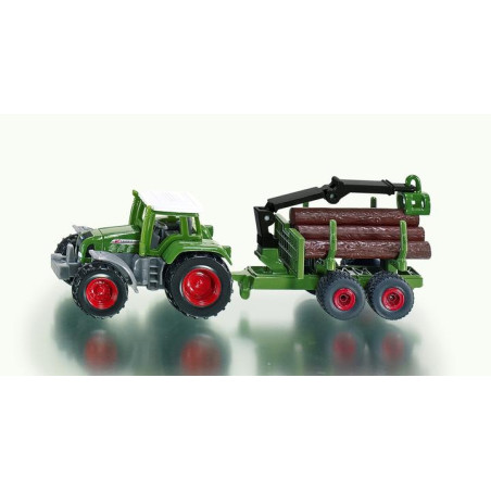 1/87 SIKU TRACTEUR FENDT AVEC REMORQUE FORESTIERE