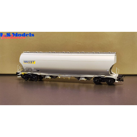 1/87 LS MODELS WAGON CEREALIER TAGNPPS LOGO MILLET SNCF