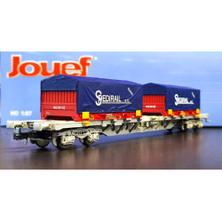 1/87 JOUEF WAGON PORTE CONTAINER SPEDIRAIL SNCF